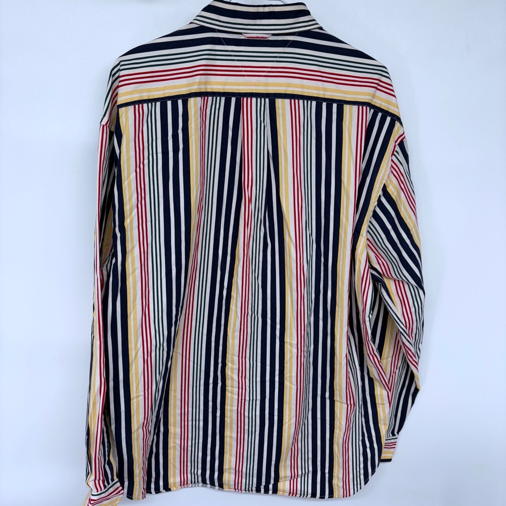 Vintage 90s Tommy Hilfiger Striped Button Up Shirt XL Colorful Multicolor Mens - Picture 5 of 7